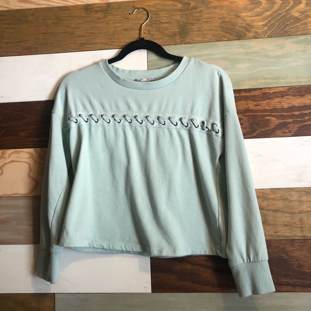 Mint Colored Cropped Crew Neck - image 1